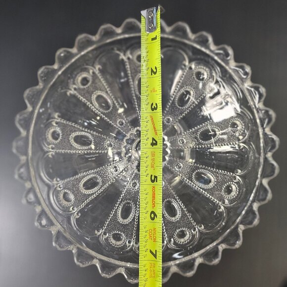 Antique US Glass, Kansas Pattern Jewel With Dewdrop Footed Compote Circa 1901 - Picture 9 of 12